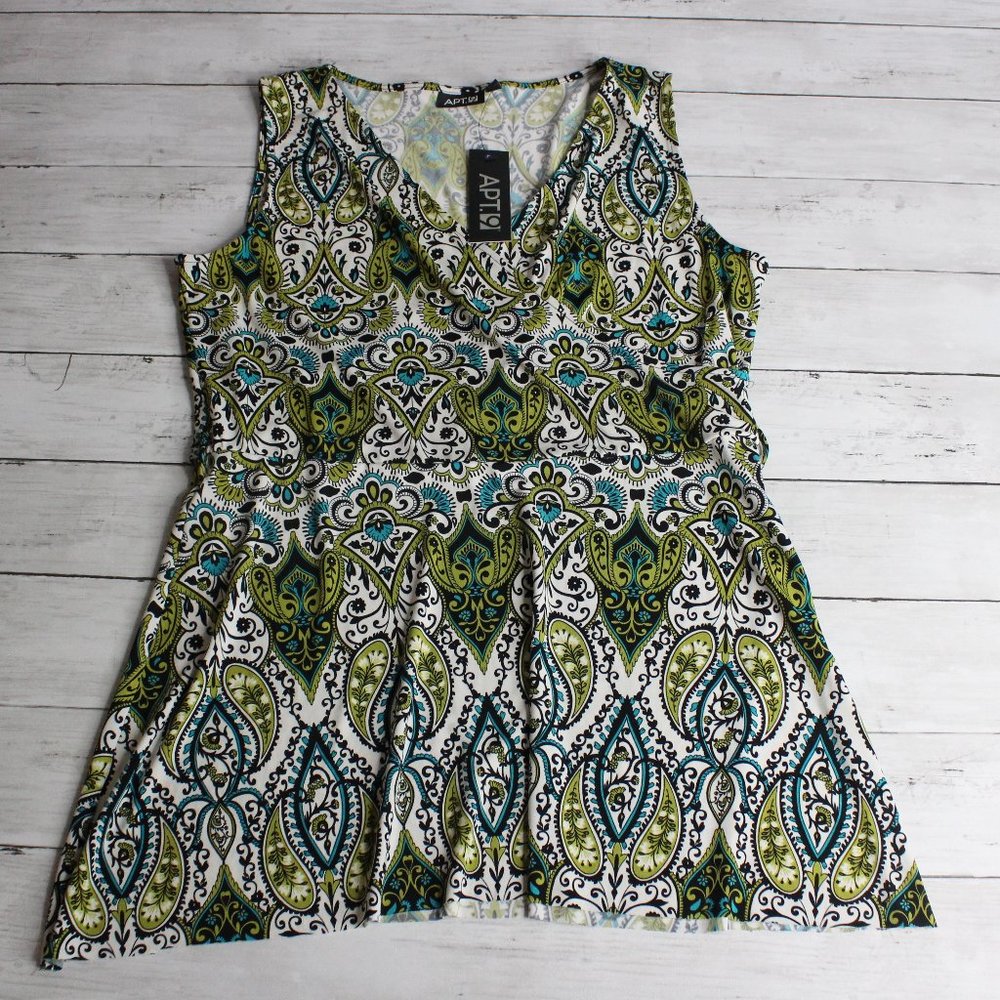 Apt. 9 Women's Sleeveless Wrap Top Size M Paisley Floral
